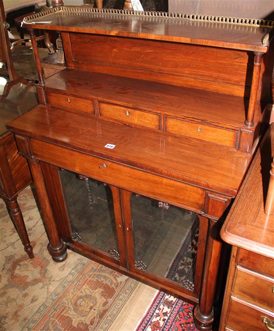 An early 19th century rosewood chiffonier, W.3ft